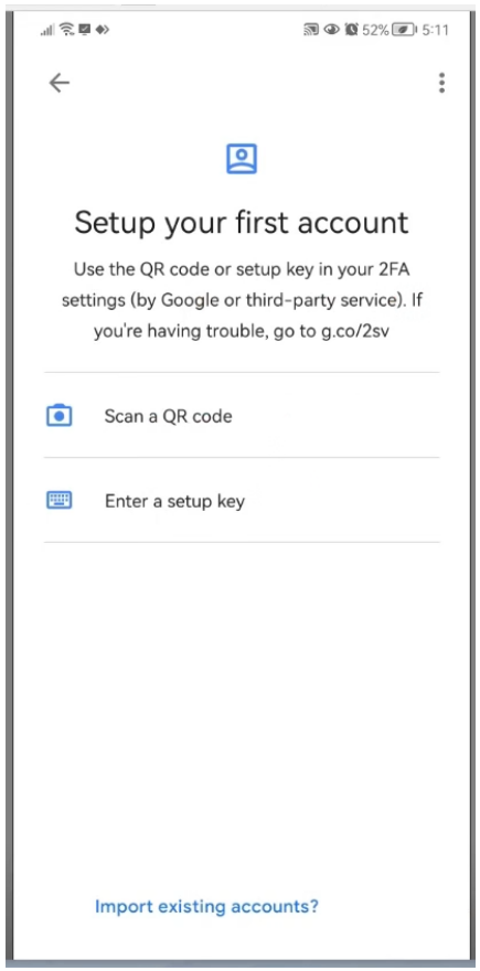 Two factor authentication app