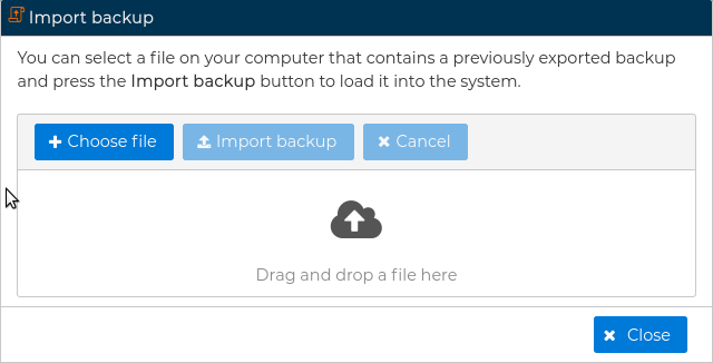 Backup Import