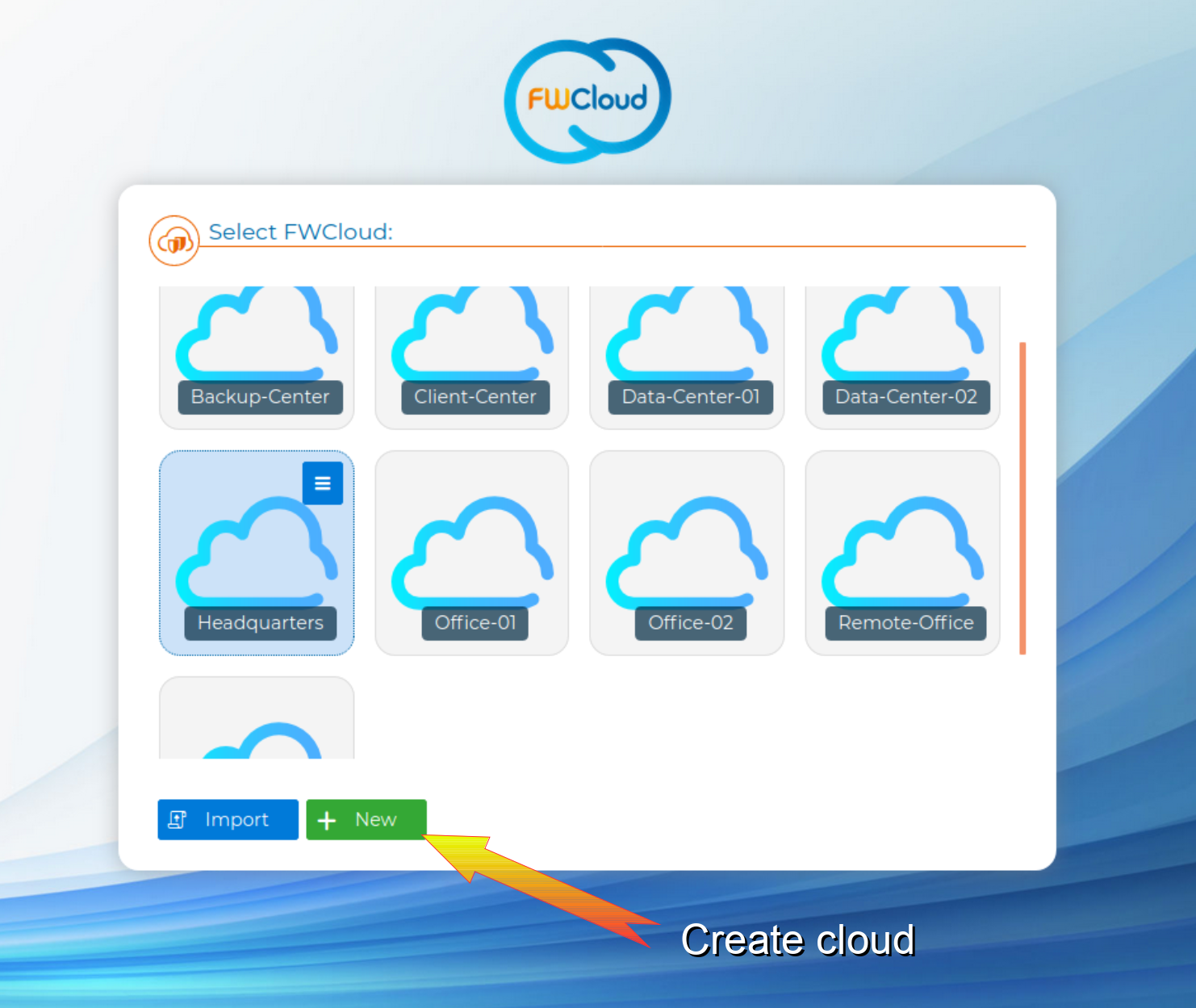 New FWCloud button