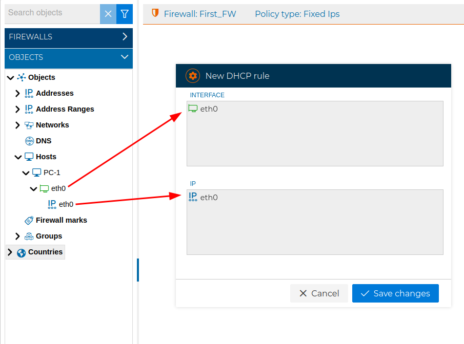 DHCP Manual Rule Form