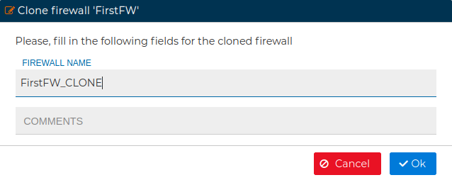 Clone Firewall Form