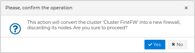 Convert to Cluster Confirmation