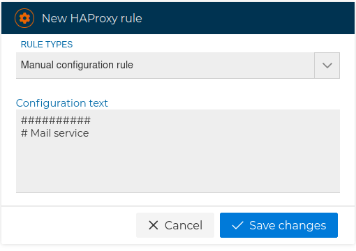 HAProxy Manual Rule Form