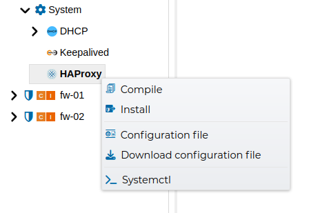 HAProxy Menu