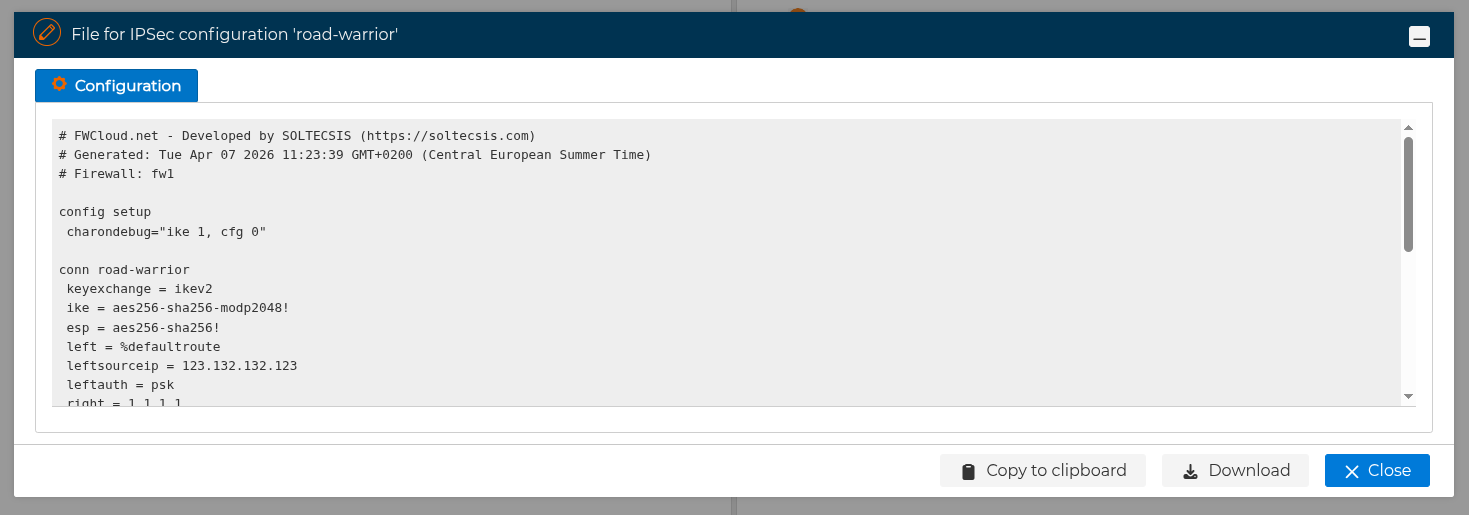 IPSec standalone configfile
