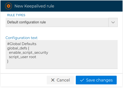 Keepalived Manual Rule Form