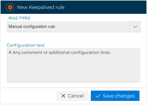 Keepalived Default Config Rule Form