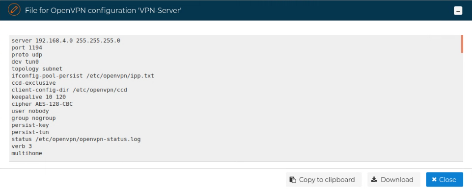Server VPN Config File