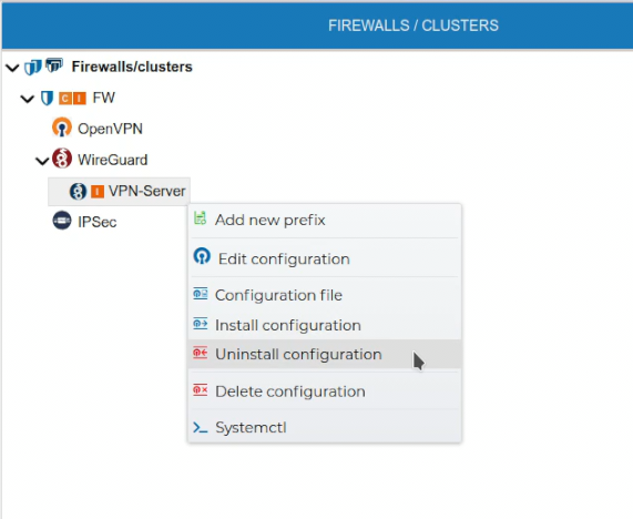 Server VPN Uninstall